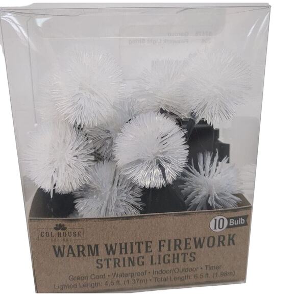 Firework Lights Battery Operated LED Warm White Indoor Outdoor Timer 10 Bulbs - Picture 3 of 6